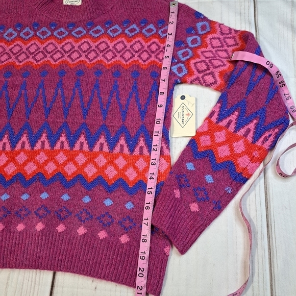 St John's Bay Festive Fairisle Colorful Sweatshirt XS - Picture 5 of 7